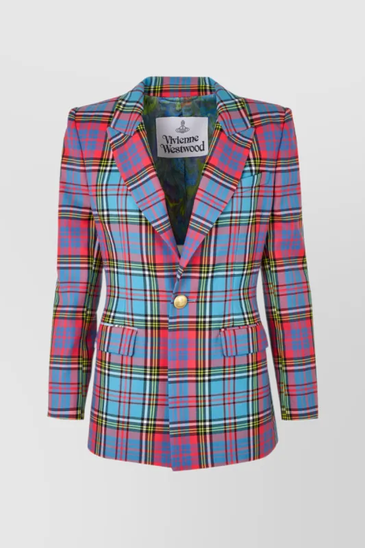 Tartan wool tailoring blazer sold by Renaisa