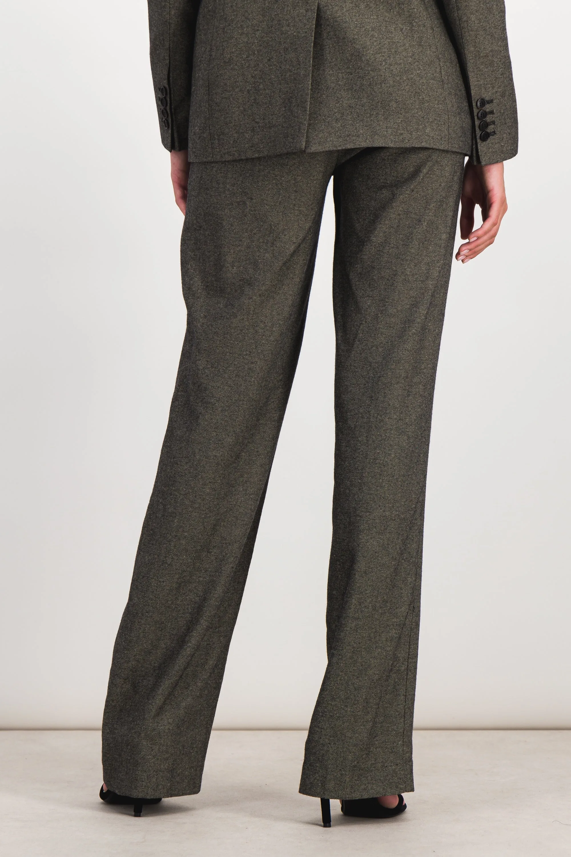 Dark grey low rise loose tailored pants sold by Renaisa product image thumbnail 4
