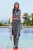 Geometric jacquard cropped top sold by Renaisa