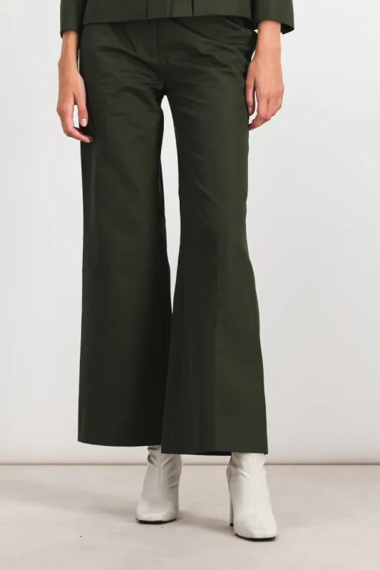 Low waist flared canvas pants sold by Renaisa
