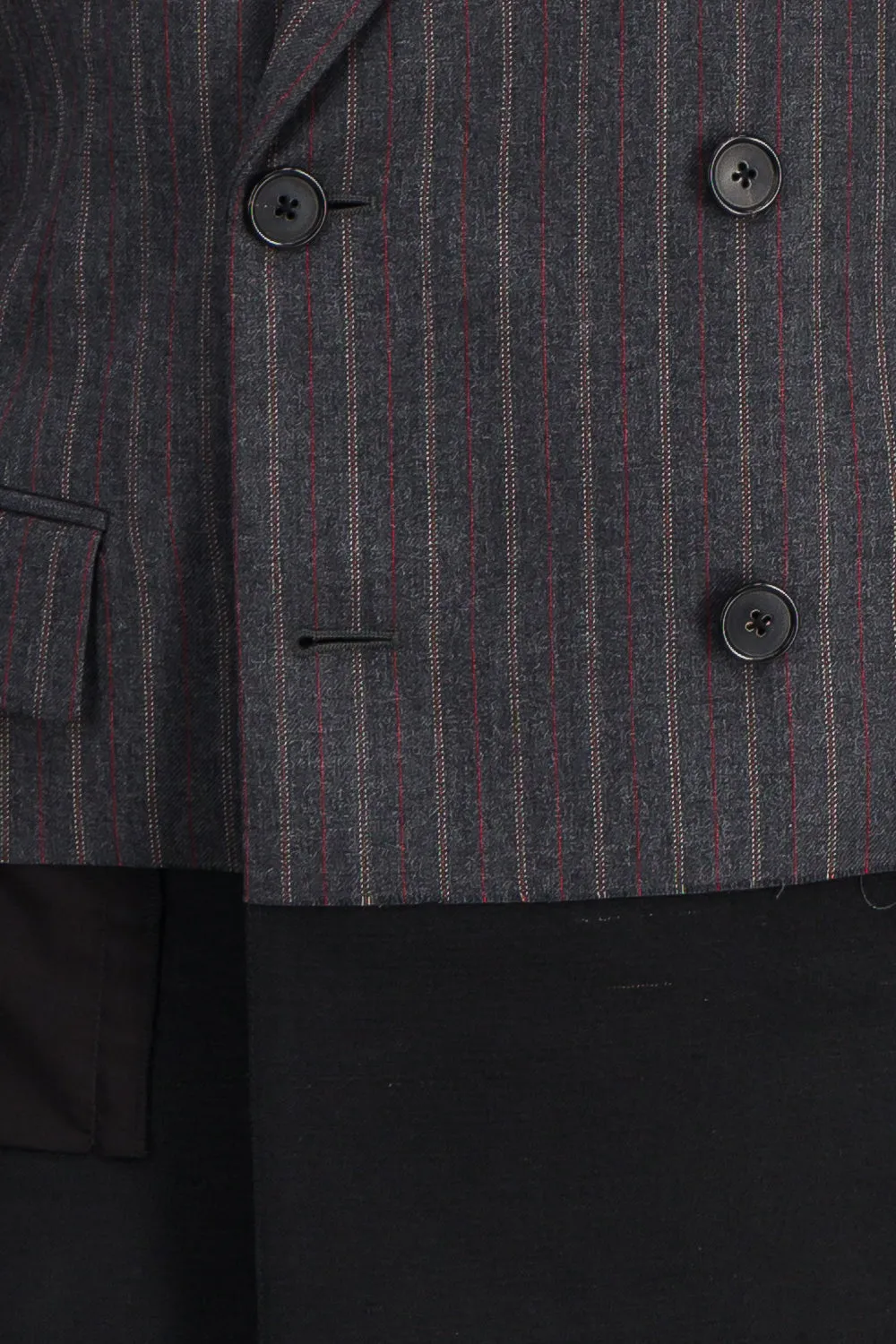 Double breasted wool satin icons blazer sold by Renaisa product image thumbnail 5