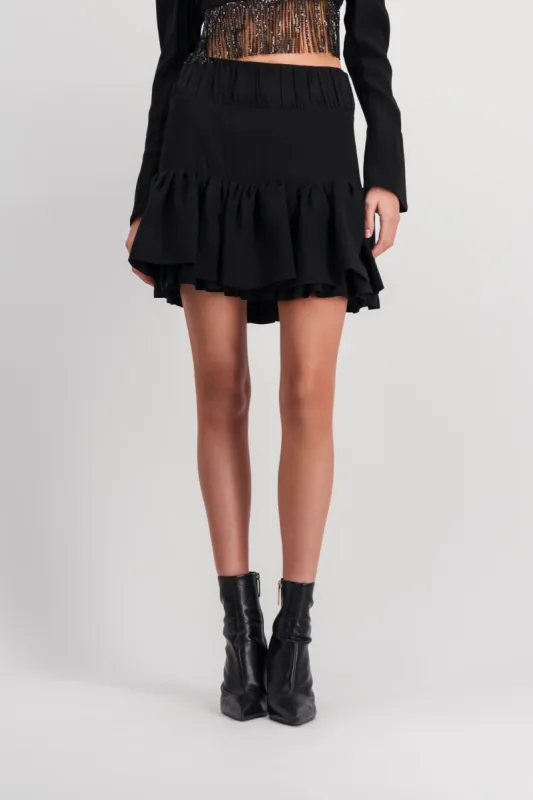 Mini skirt with buffy hem sold by Renaisa