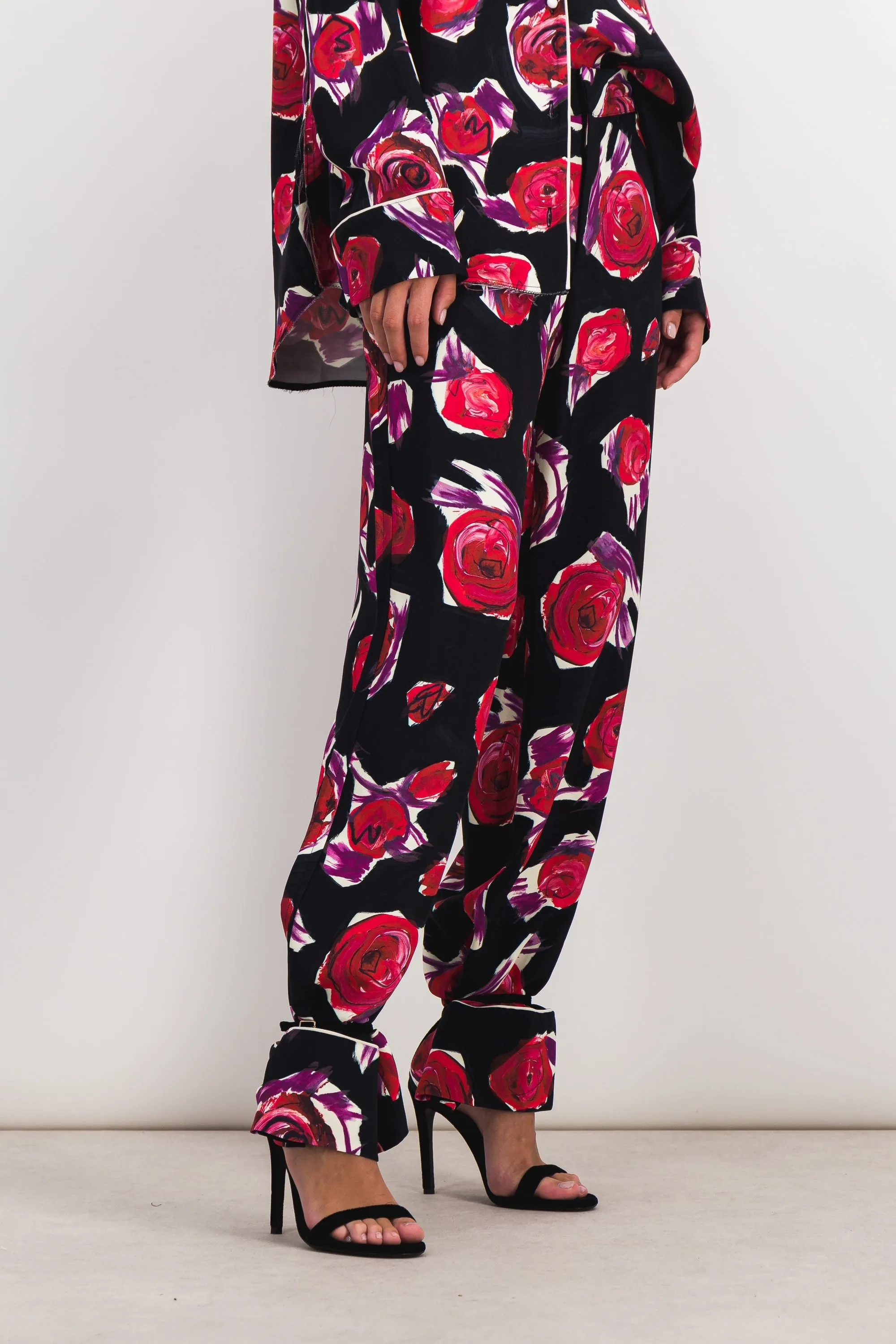 Drawstring flower printed pyjama pants sold by Renaisa product image thumbnail 3
