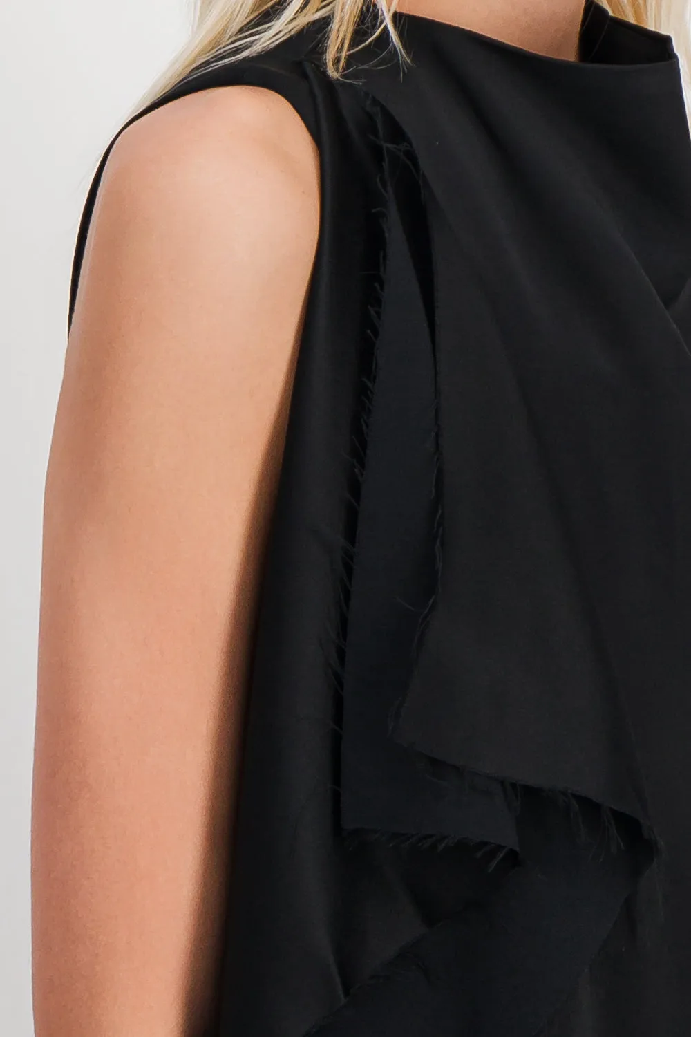 Crêpe satin midi dress with front pleat sold by Renaisa product image thumbnail 5