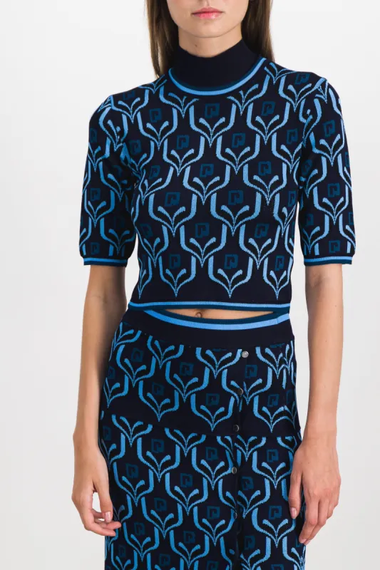 Paco jacquard crop top sold by Renaisa