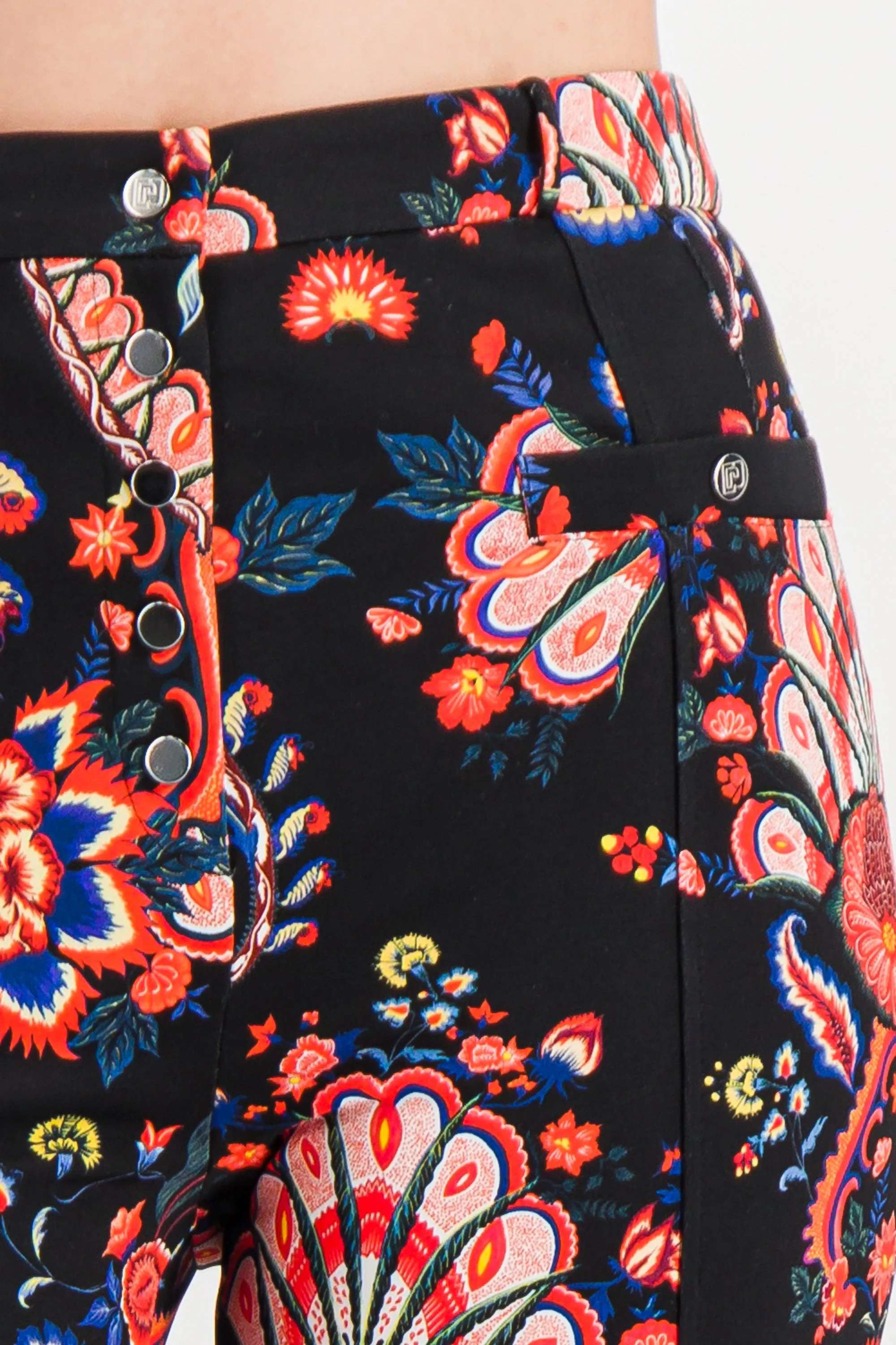 Paisley printed skinny straight leg pants sold by Renaisa product image thumbnail 4