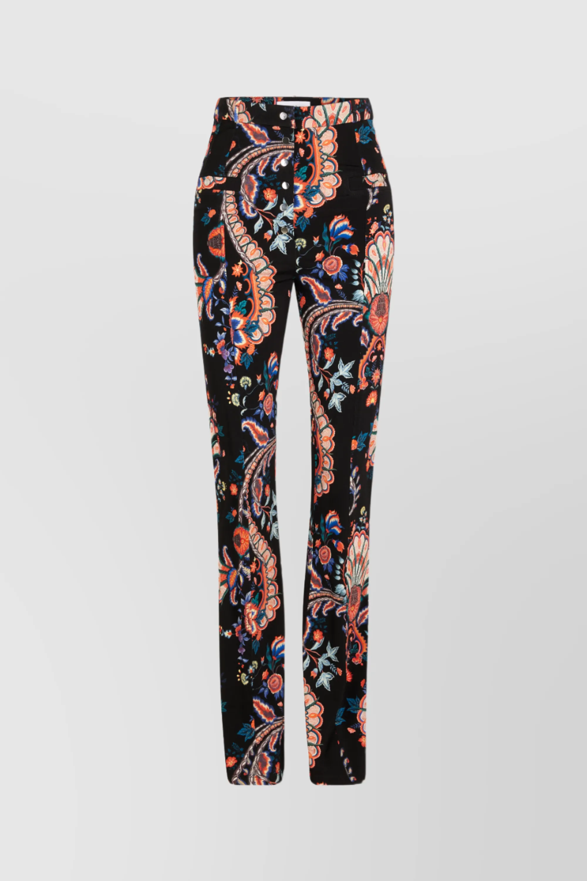 Paisley printed skinny straight leg pants sold by Renaisa product image thumbnail 5