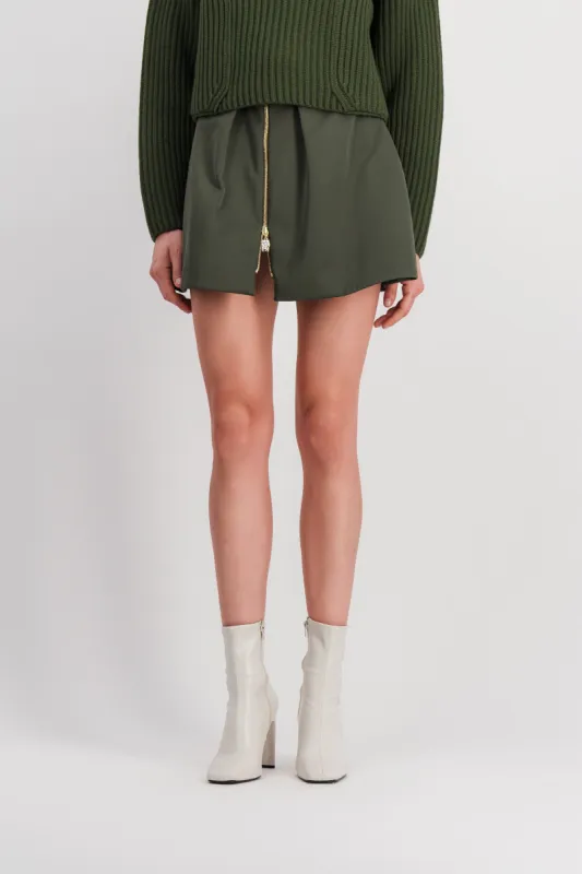 Zipped biker mini skirt with belt sold by Renaisa