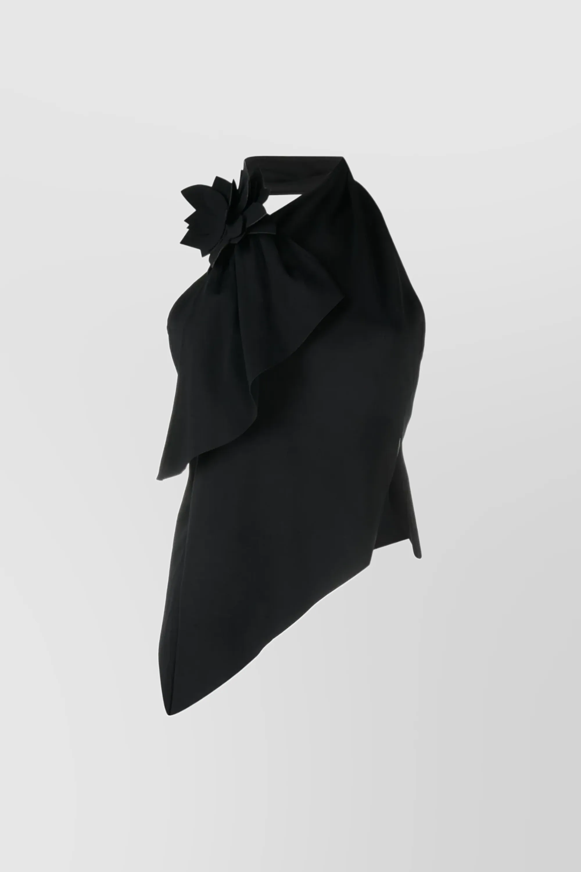 floral-appliqué backless asymmetric top sold by Renaisa product image thumbnail 2