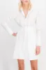 Eco poplin pleated summer mini dress sold by Renaisa