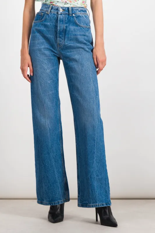 Flared denim jeans sold by Renaisa