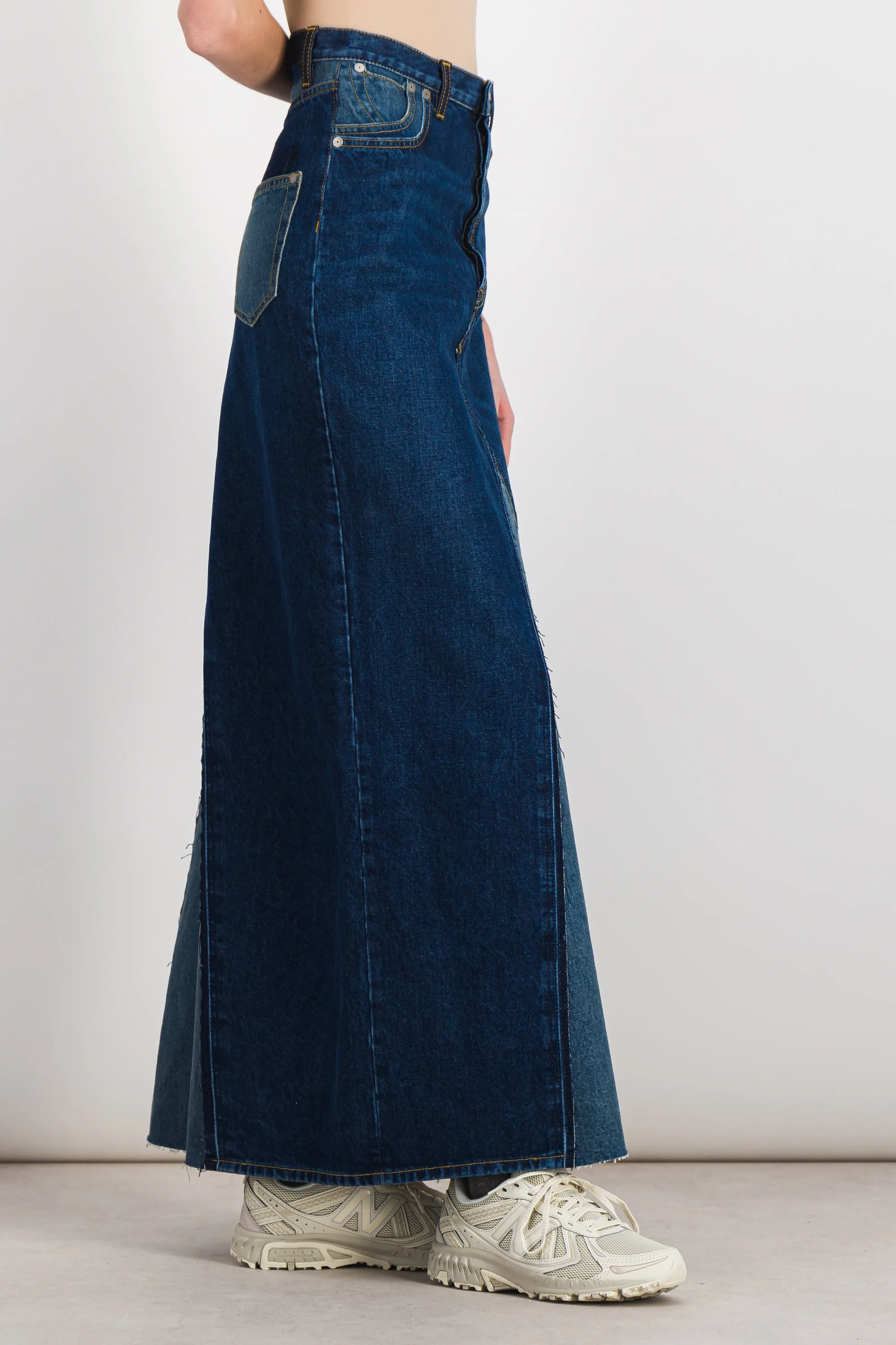 Combo denim maxi jeans skirt sold by Renaisa product image thumbnail 2