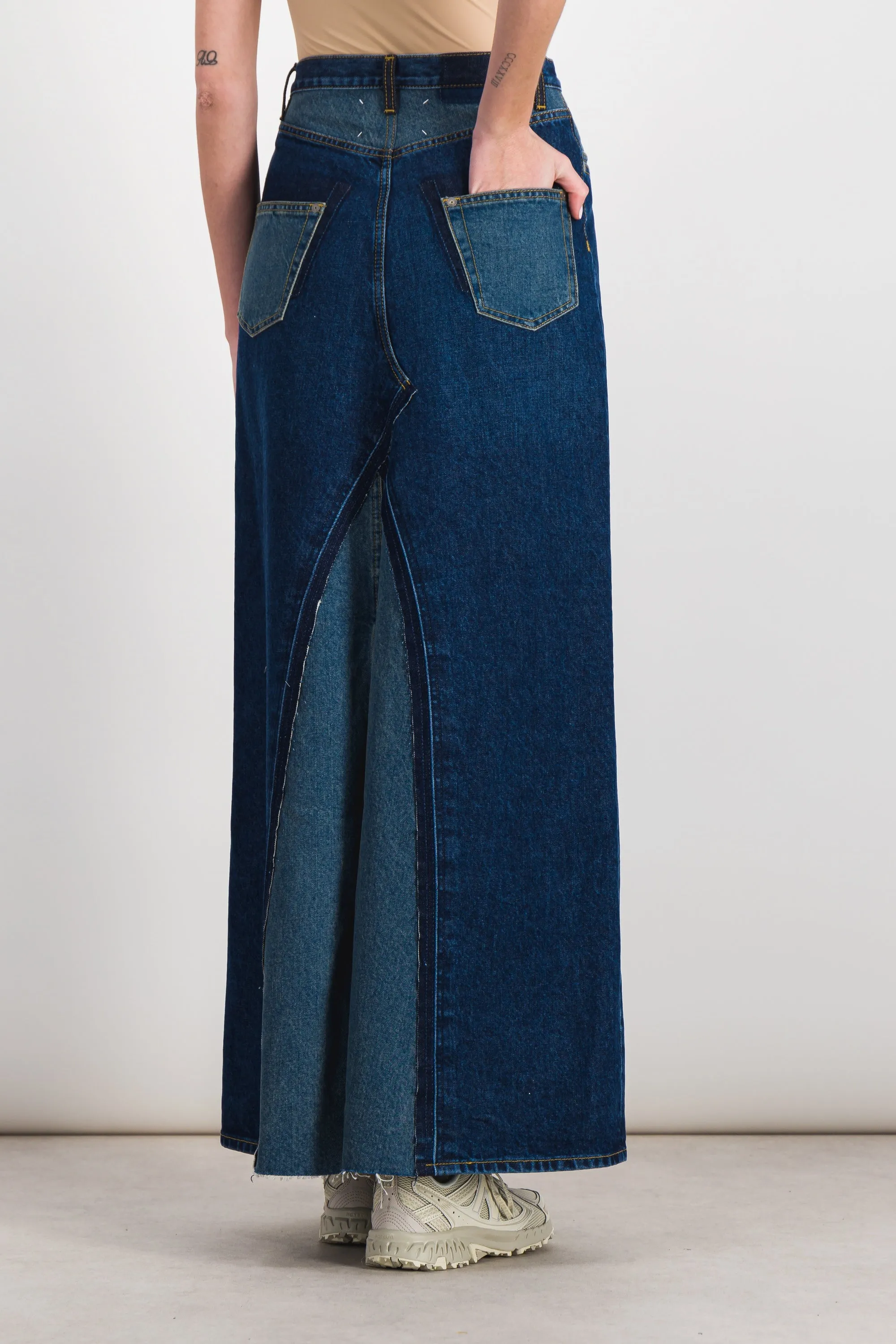 Combo denim maxi jeans skirt sold by Renaisa product image thumbnail 3