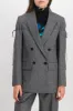 Drawstring speckled wool tailoring blazer sold by Renaisa