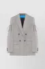 Drawstring speckled wool tailoring blazer sold by Renaisa
