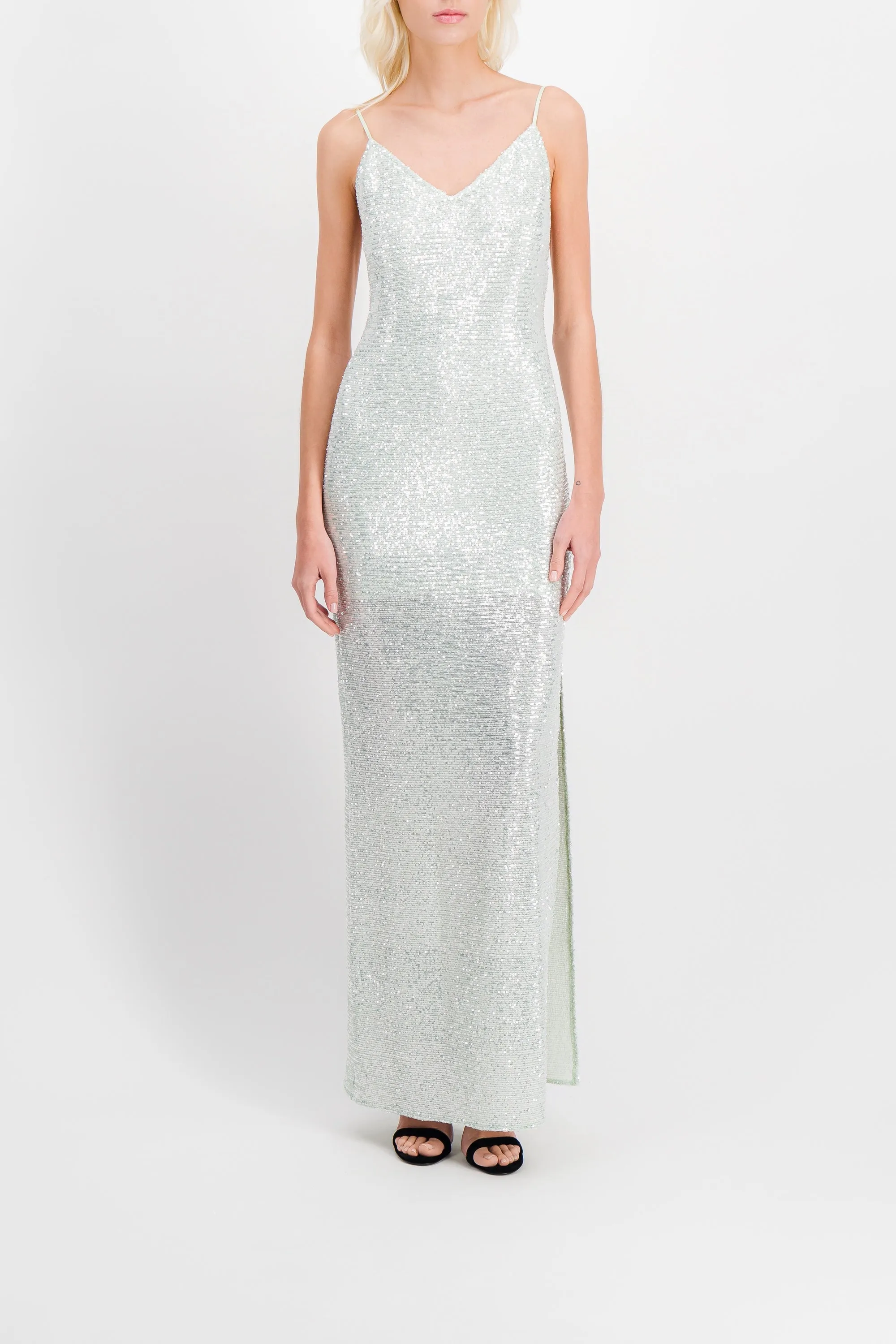 Sequin-embellished slip maxi dress sold by Renaisa