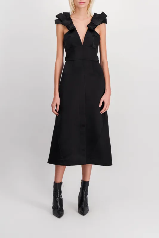 Shiny bonded satin midi dress sold by Renaisa
