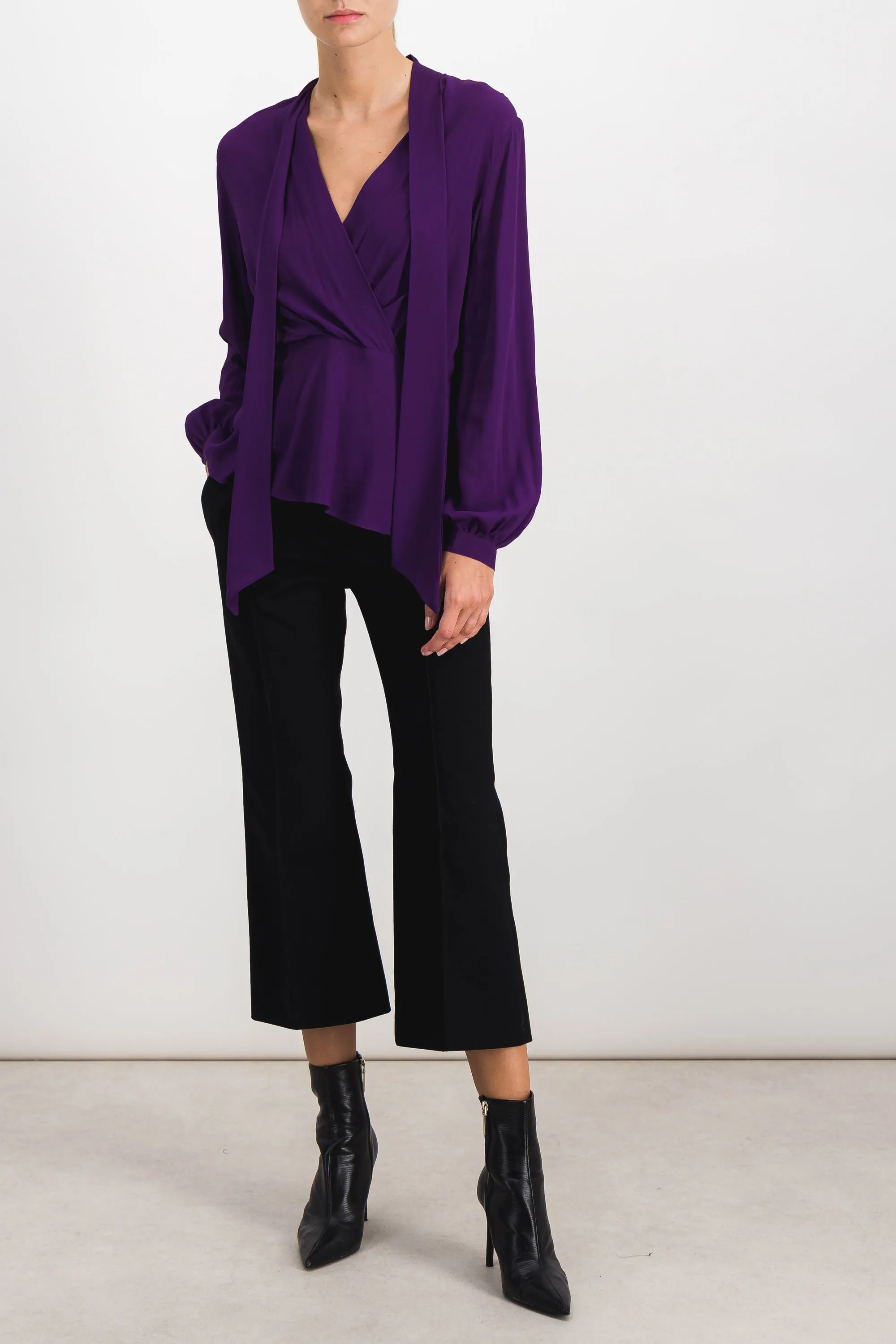 Cropped straight leg nylon-wool pants sold by Renaisa product image thumbnail 2