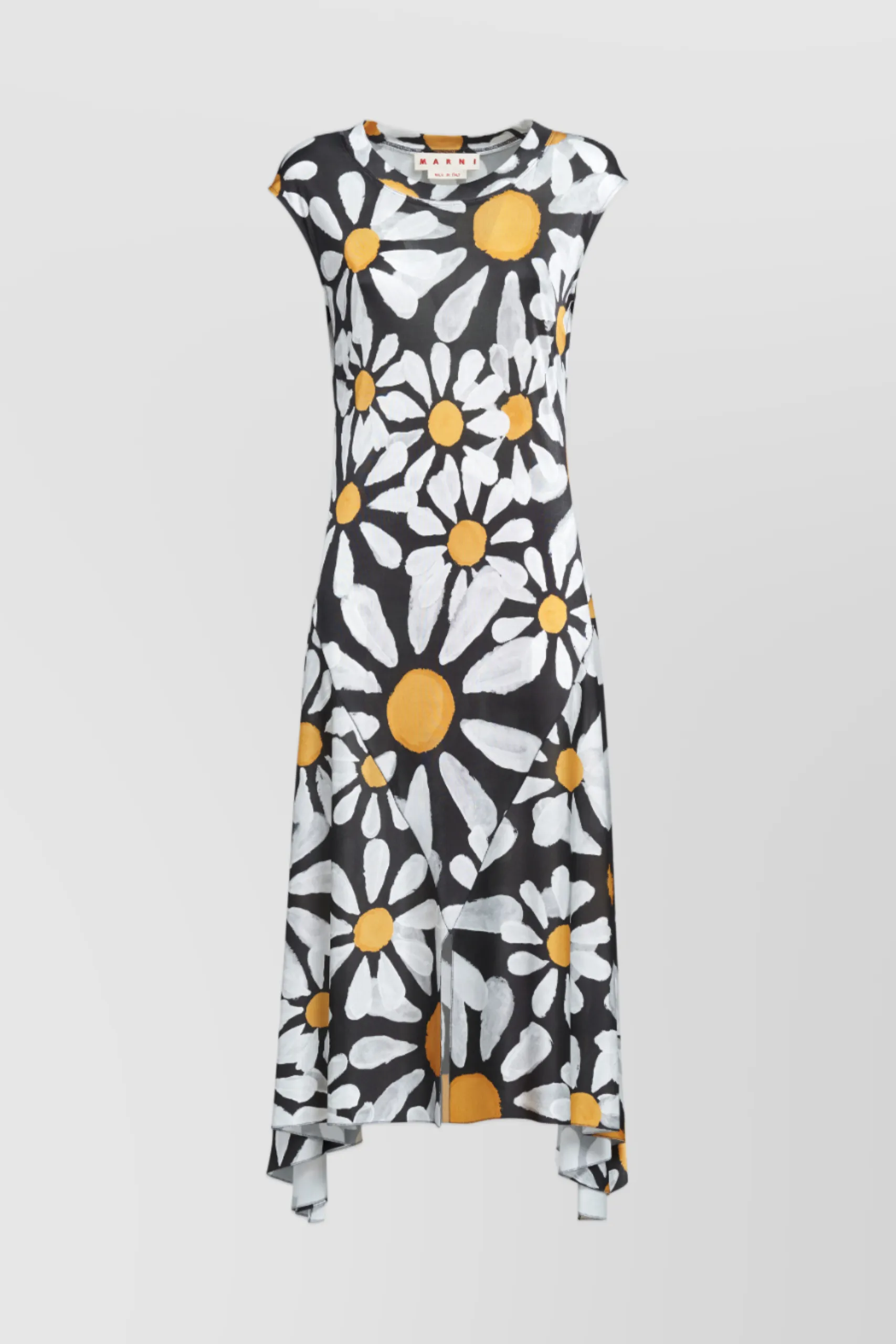 Flower printed fluid jersey flare dress sold by Renaisa product image thumbnail 4