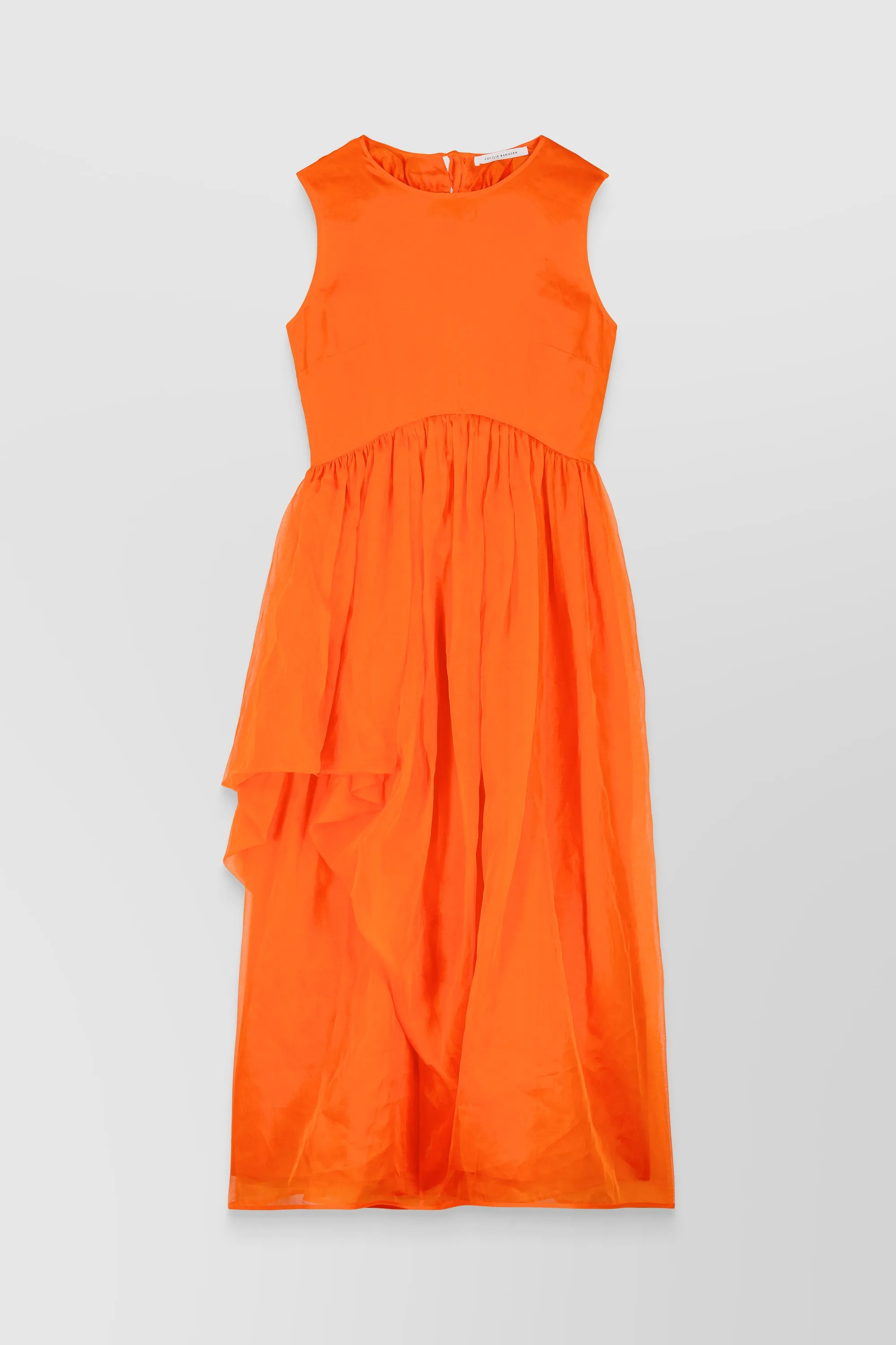 Asymmetric organdie open back midi dress sold by Renaisa product image thumbnail 5