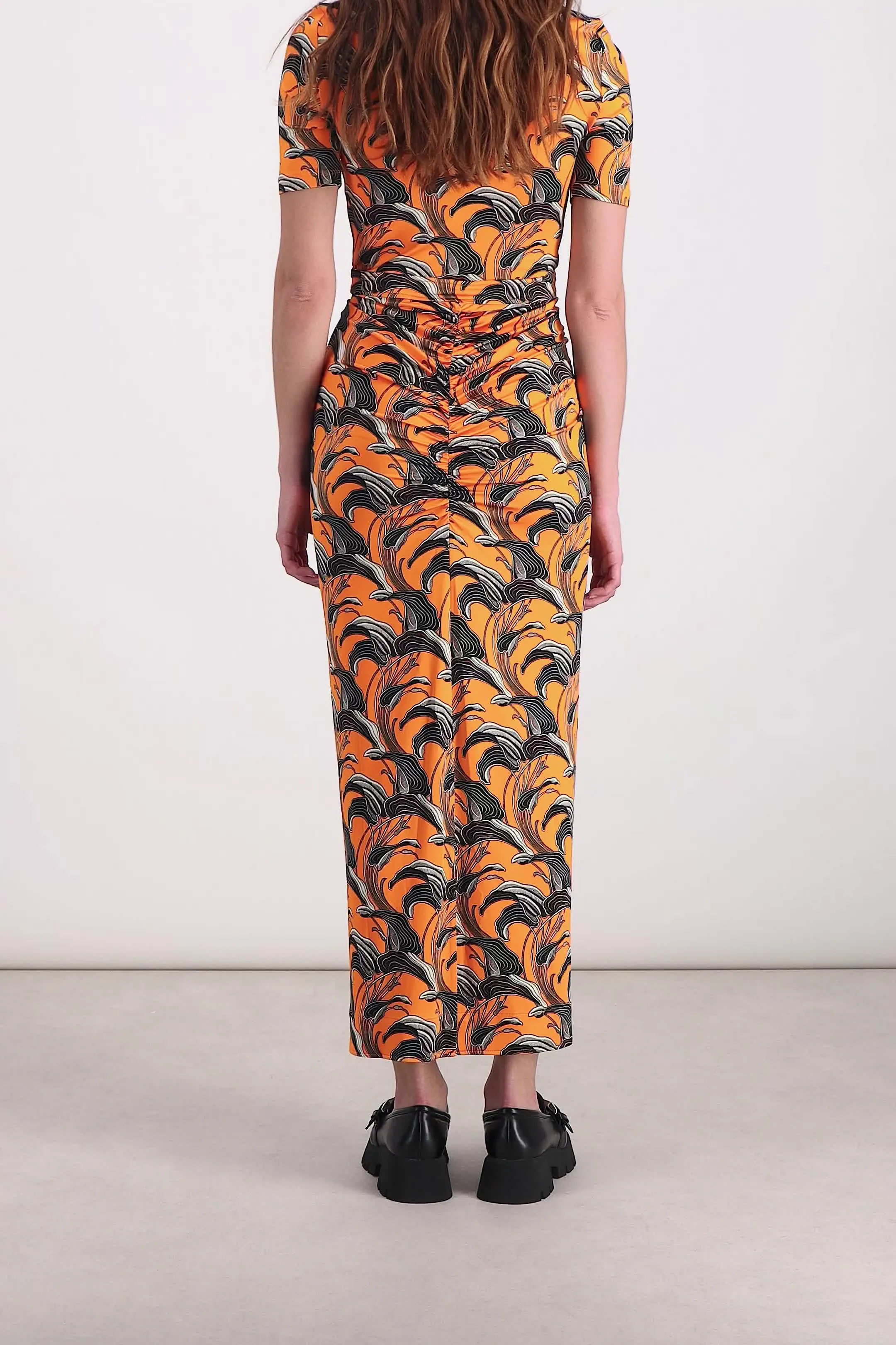 Flower printed ruched maxi dress sold by Renaisa product image thumbnail 5