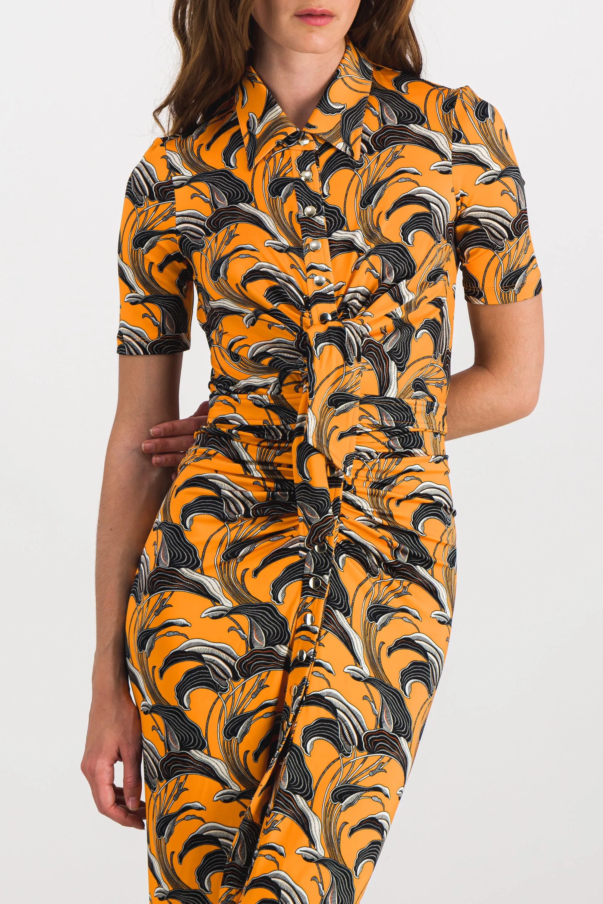 Flower printed ruched maxi dress sold by Renaisa product image thumbnail 3