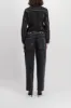 Slim washed black denim jacket sold by Renaisa