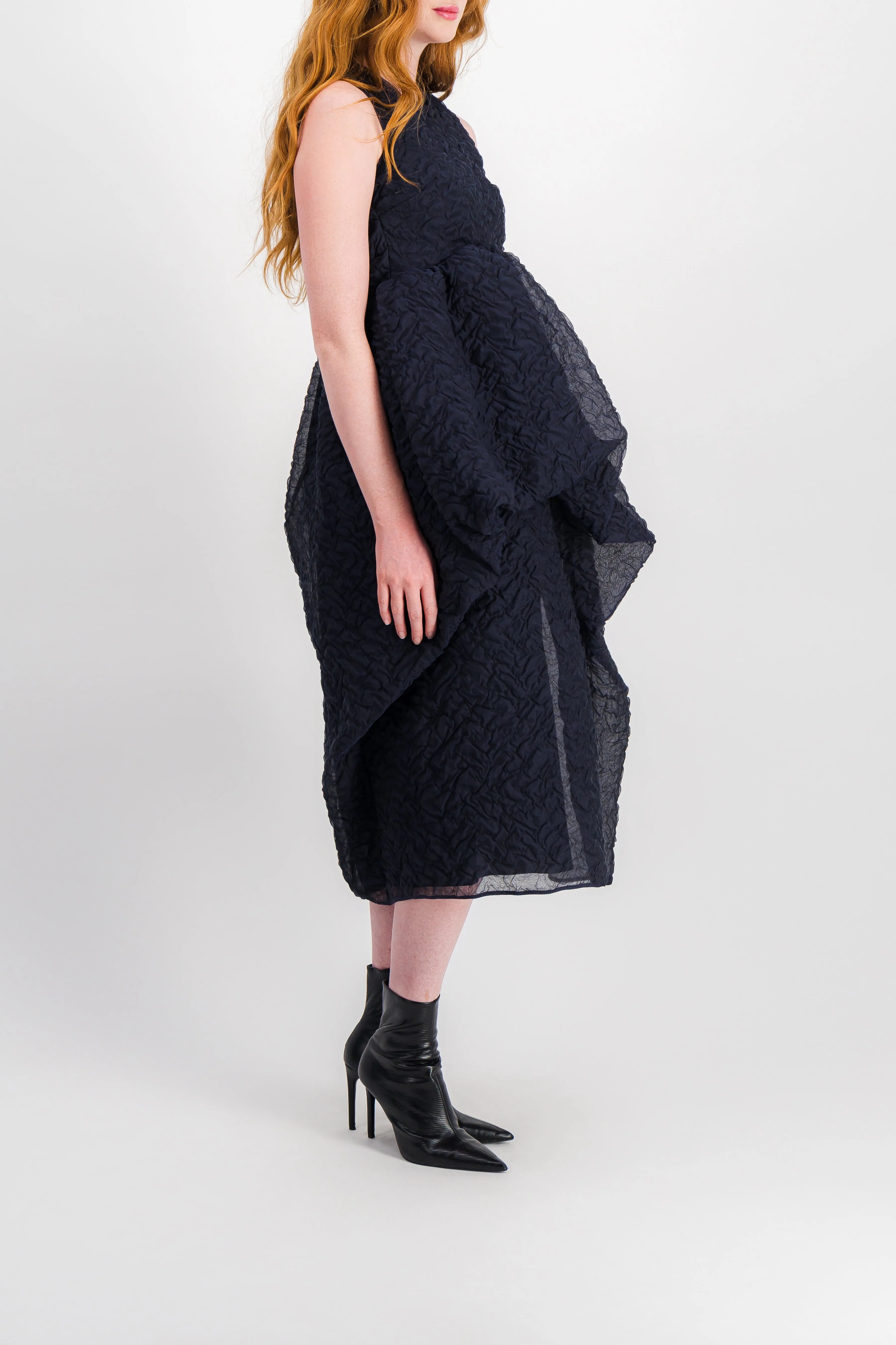 Midi dress with open back and asymmetrical skirt sold by Renaisa product image thumbnail 2