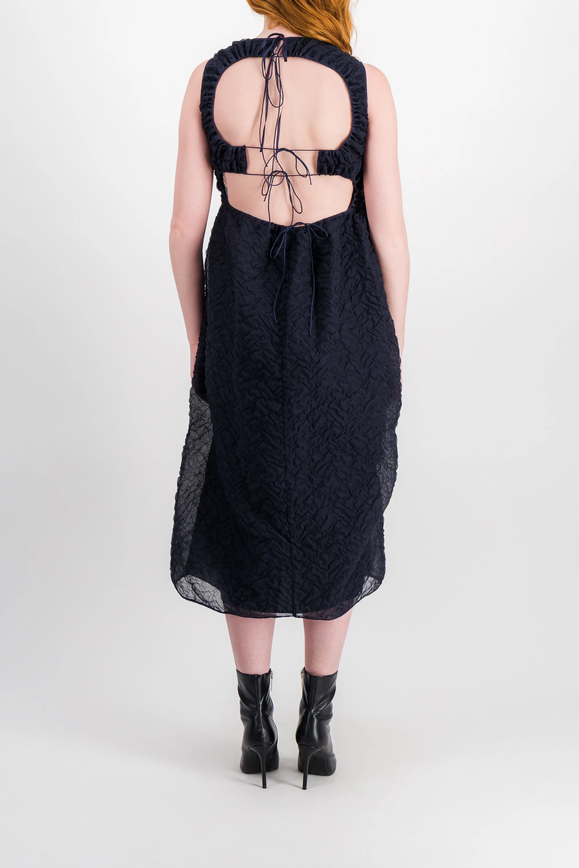 Midi dress with open back and asymmetrical skirt sold by Renaisa product image thumbnail 3