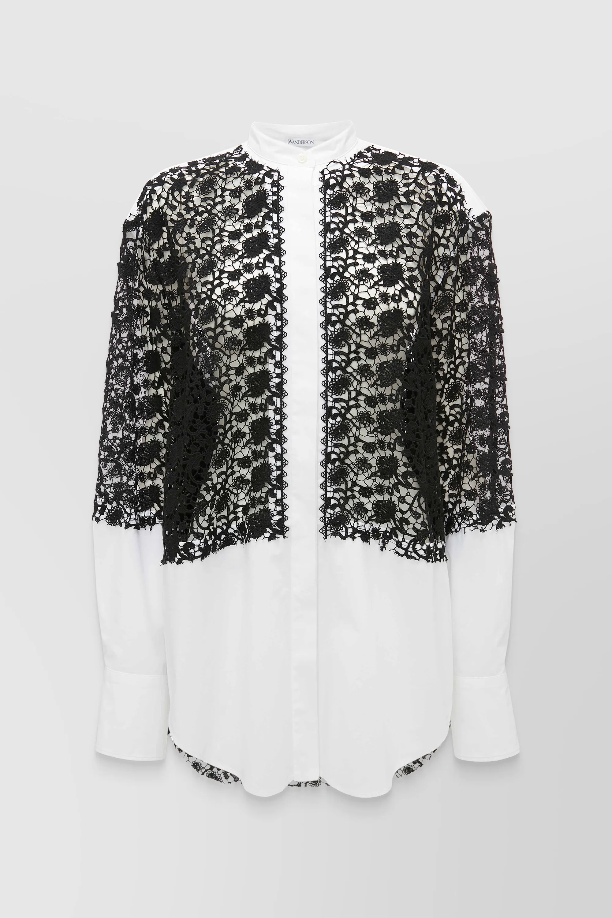 Lace insert oversize shirt sold by Renaisa product image thumbnail 4