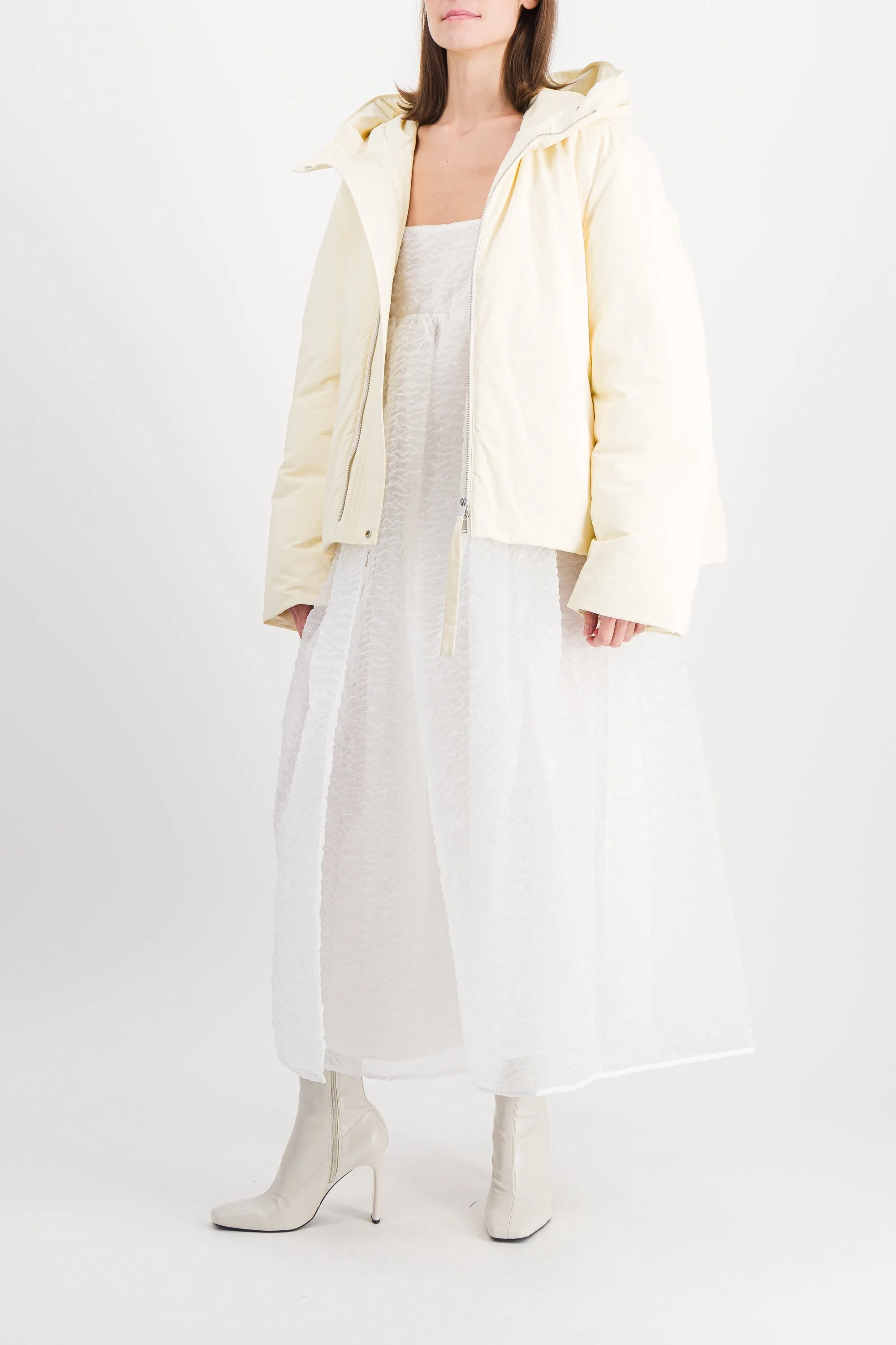 Recycled polyester cropped down jacket sold by Renaisa product image thumbnail 3