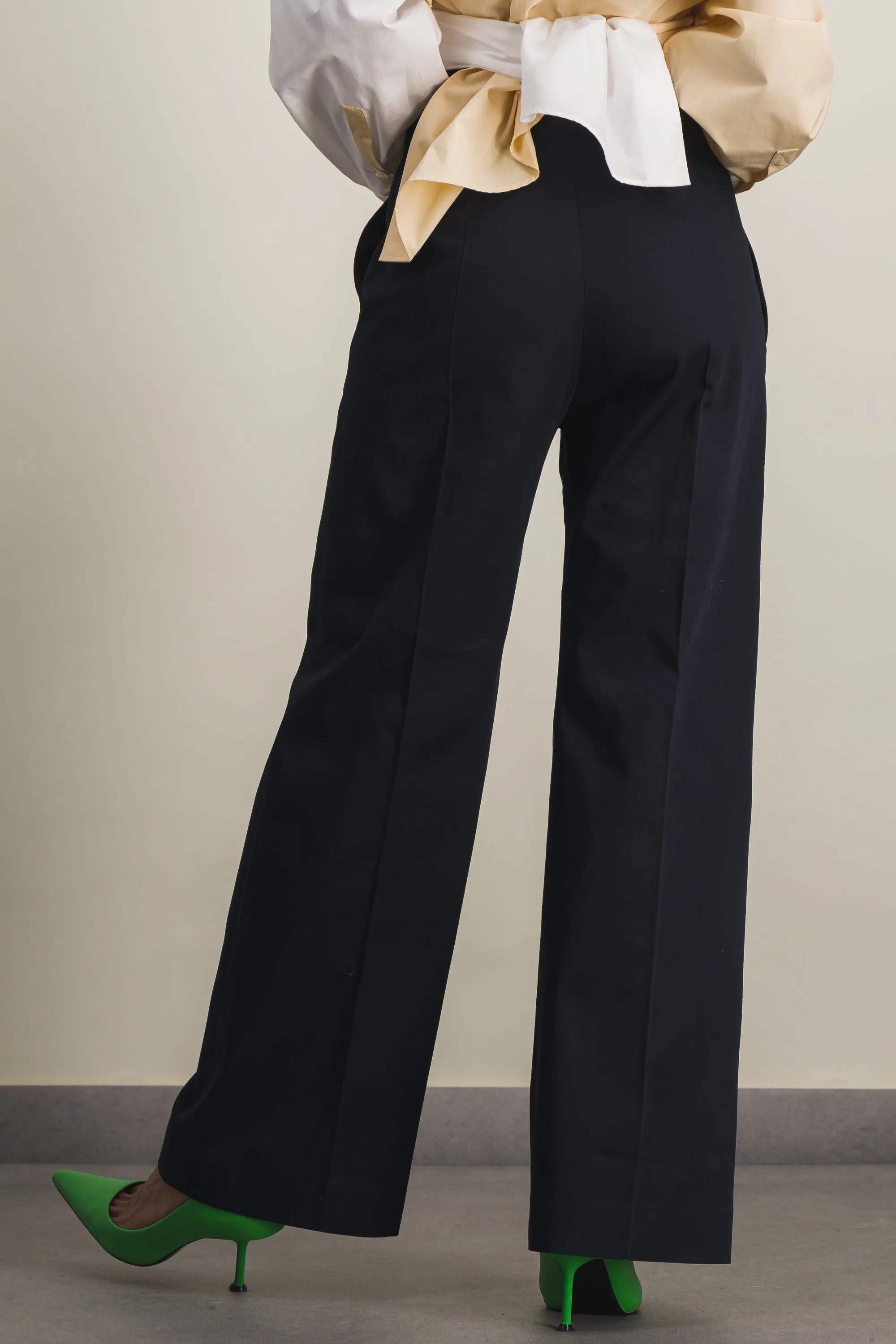 Straight leg tailored night blue organic coton pants sold by Renaisa product image thumbnail 3