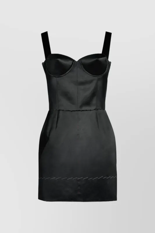 Fitted satin bustier mini dress sold by Renaisa