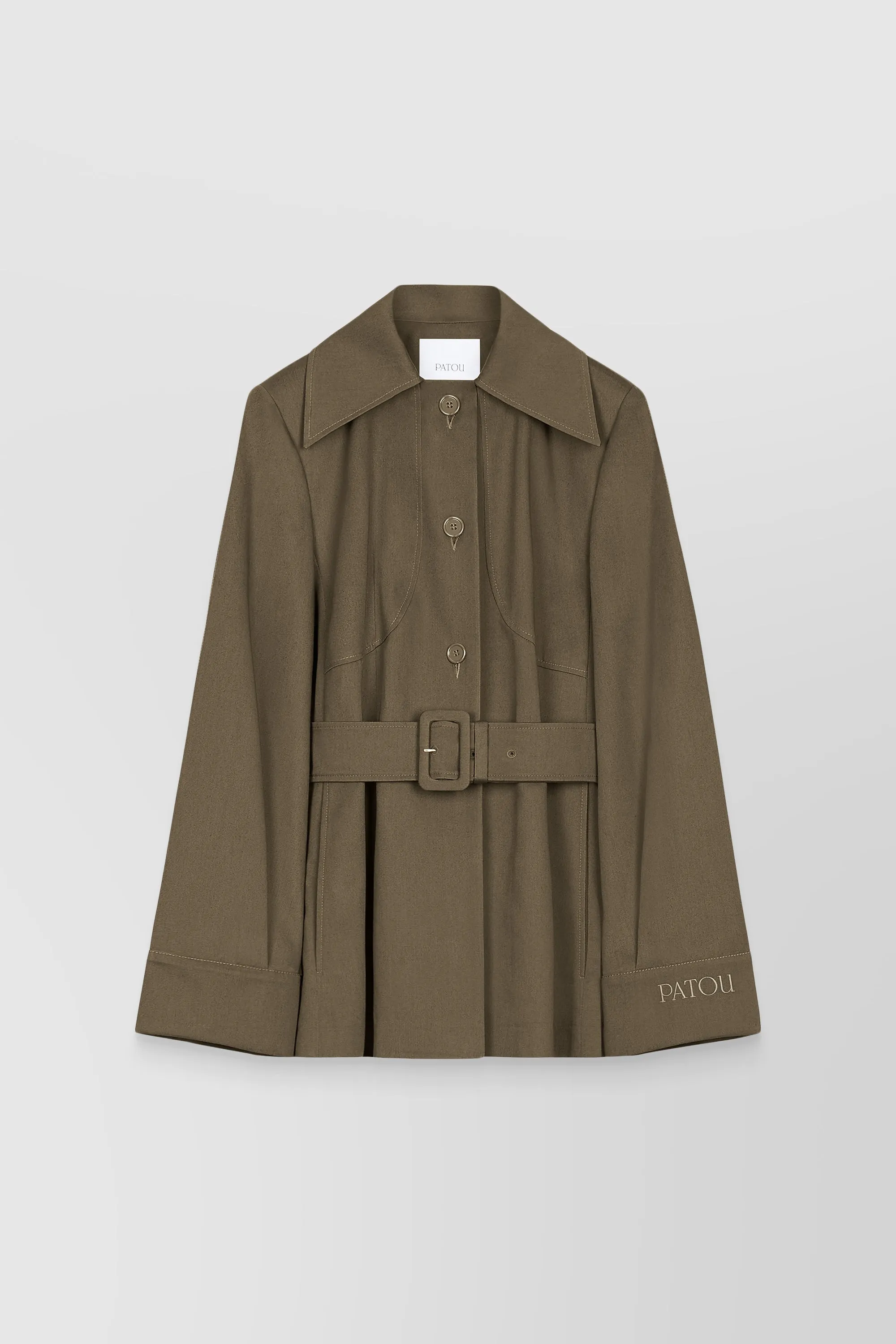 Organic cotton long sleeved belted jacket sold by Renaisa product image thumbnail 3