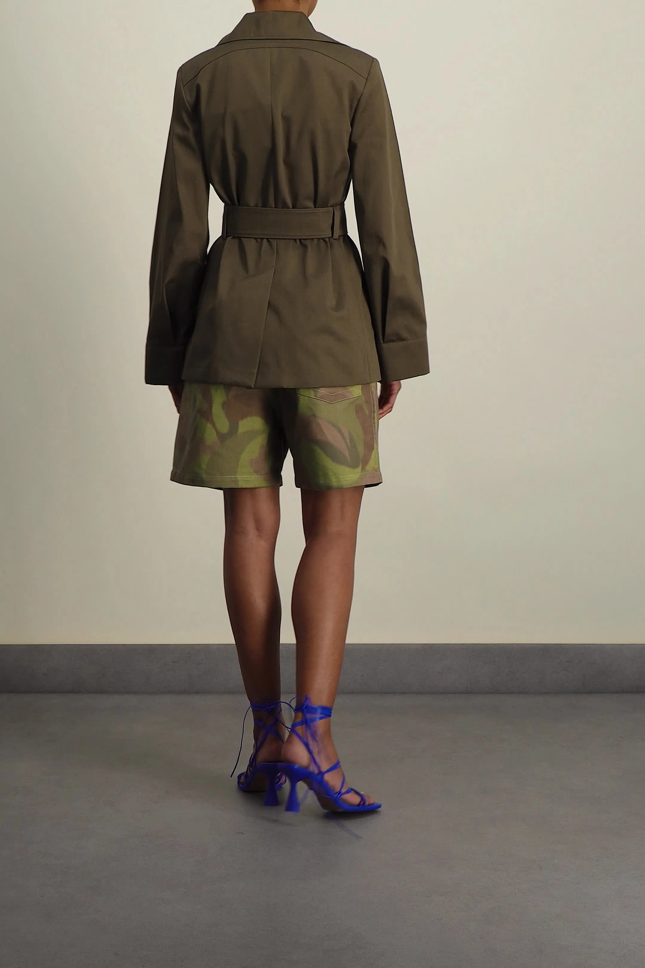 Organic cotton long sleeved belted jacket sold by Renaisa product image thumbnail 4