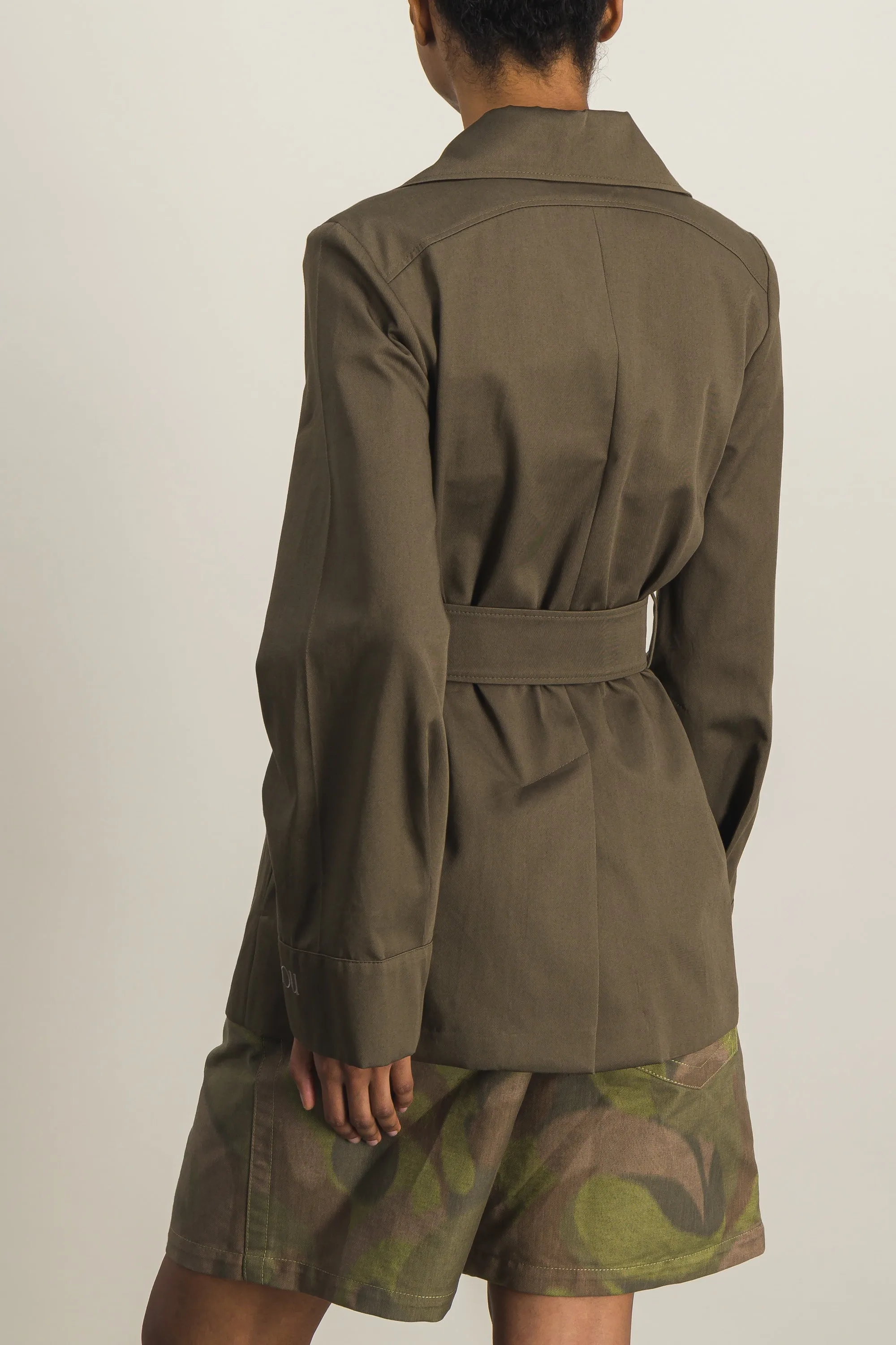 Organic cotton long sleeved belted jacket sold by Renaisa product image thumbnail 2