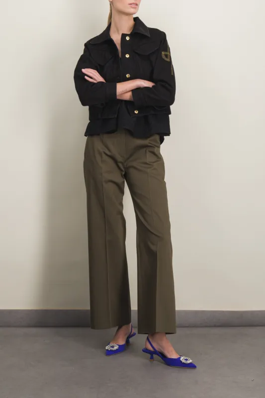 Straight leg bronze organic coton tailoring pants sold by Renaisa