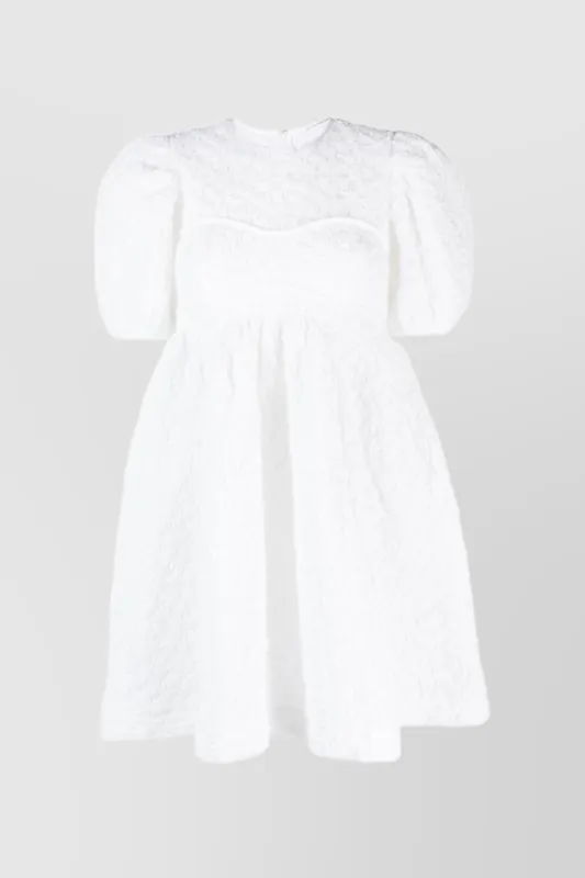 Puffy smock cotton mini dress sold by Renaisa