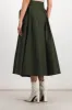 Pleated canvas maxi skirt sold by Renaisa