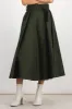 Pleated canvas maxi skirt sold by Renaisa