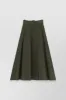 Pleated canvas maxi skirt sold by Renaisa