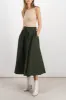 Pleated canvas maxi skirt sold by Renaisa