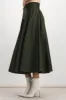 Pleated canvas maxi skirt sold by Renaisa