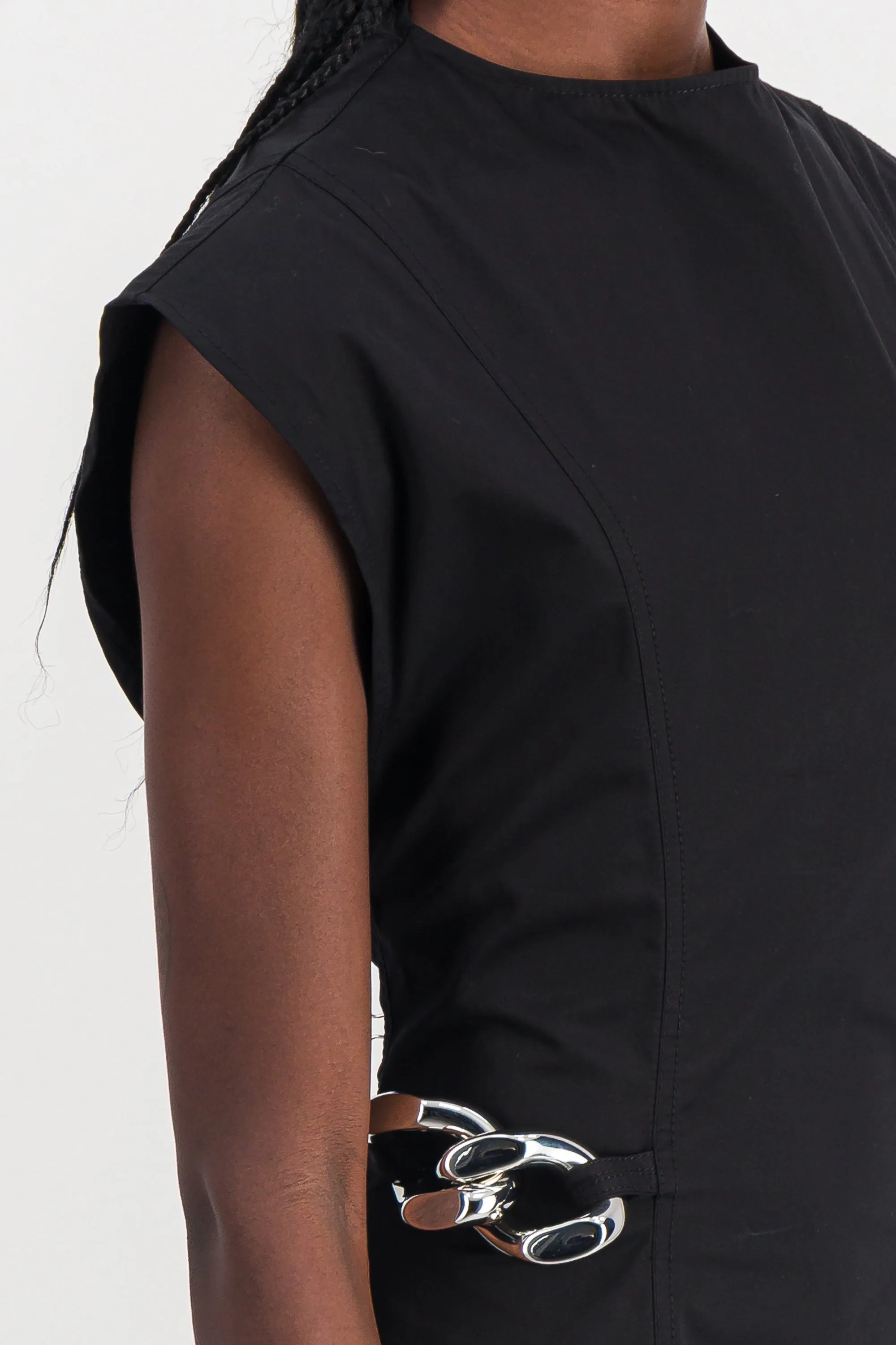 Silver chain link cap sleeve midi dress sold by Renaisa product image thumbnail 4