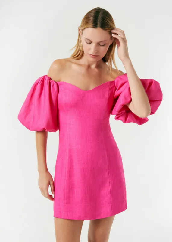 Linen Dali Dress | Hot Pink sold by Rhode