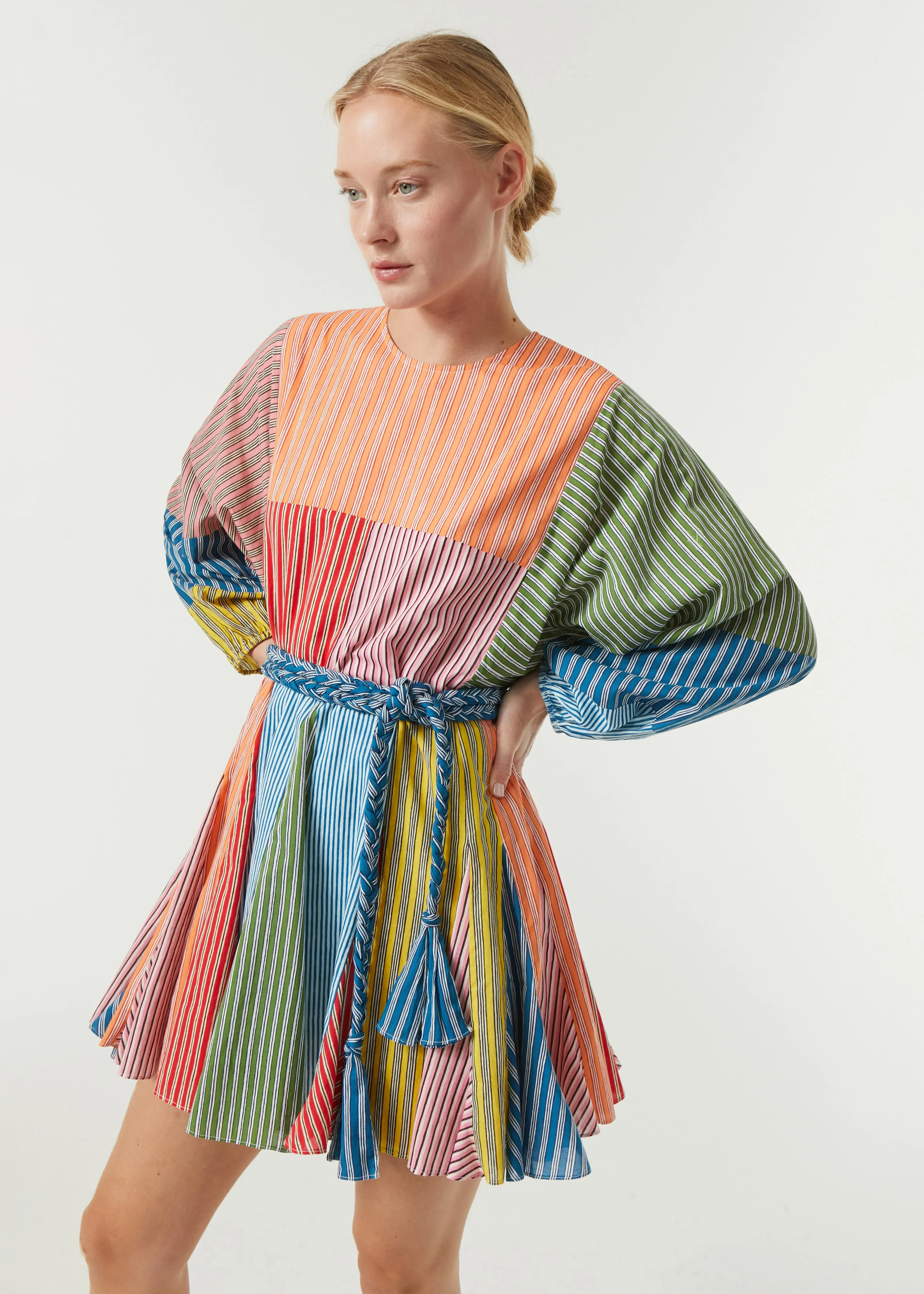 Ella Dress | Multi Stripe Patchwork sold by Rhode
