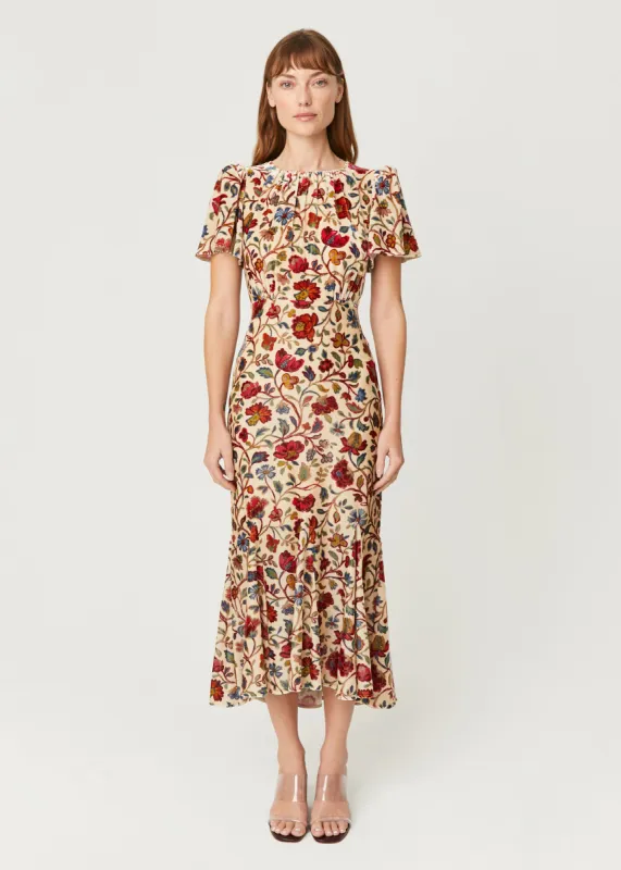 Velvet Arabella Dress | Cream Vichy Rose sold by Rhode
