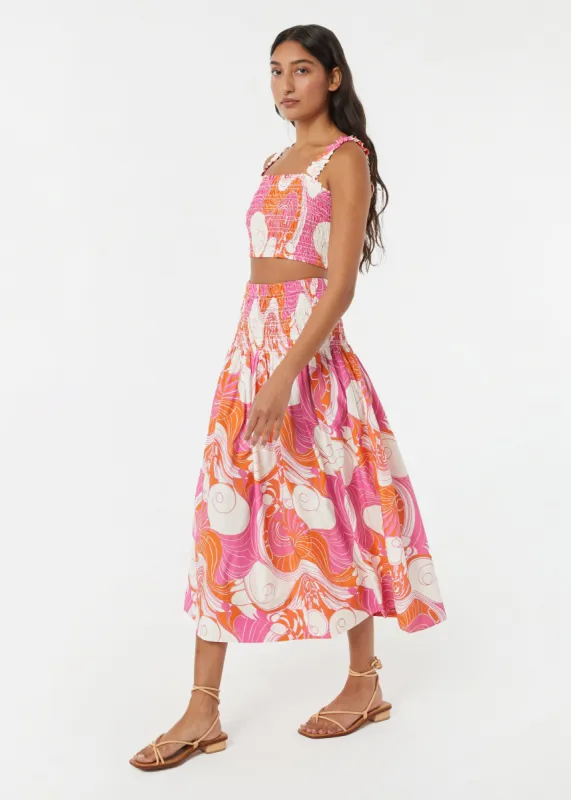 Lilou Skirt | Pink Deco Surf sold by Rhode