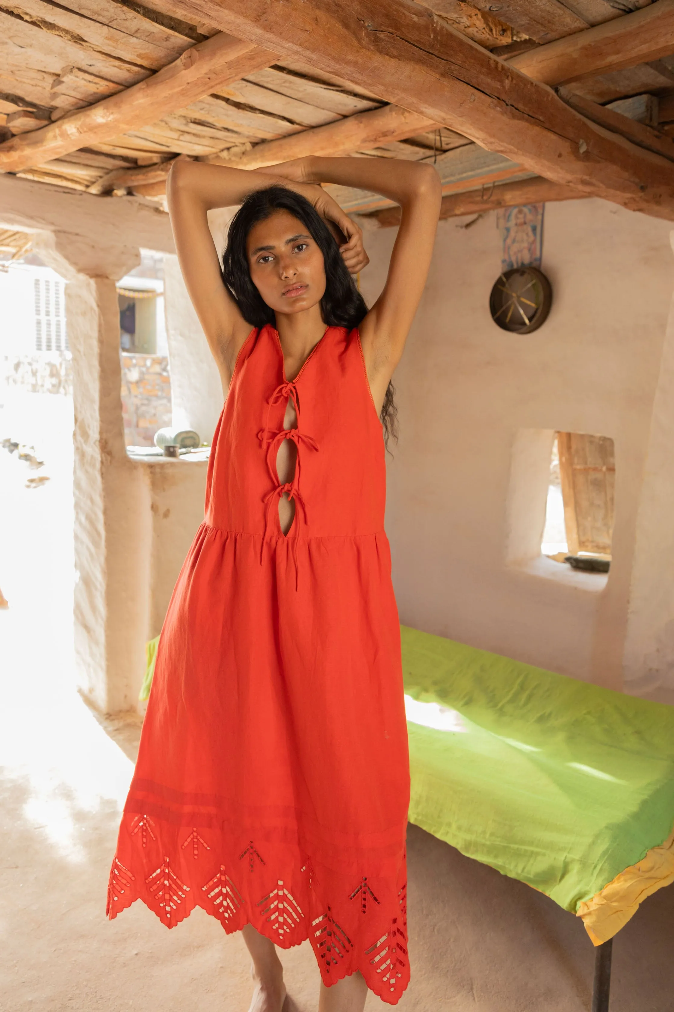 Aya Dress | Scarlet Eyelet sold by Rhode