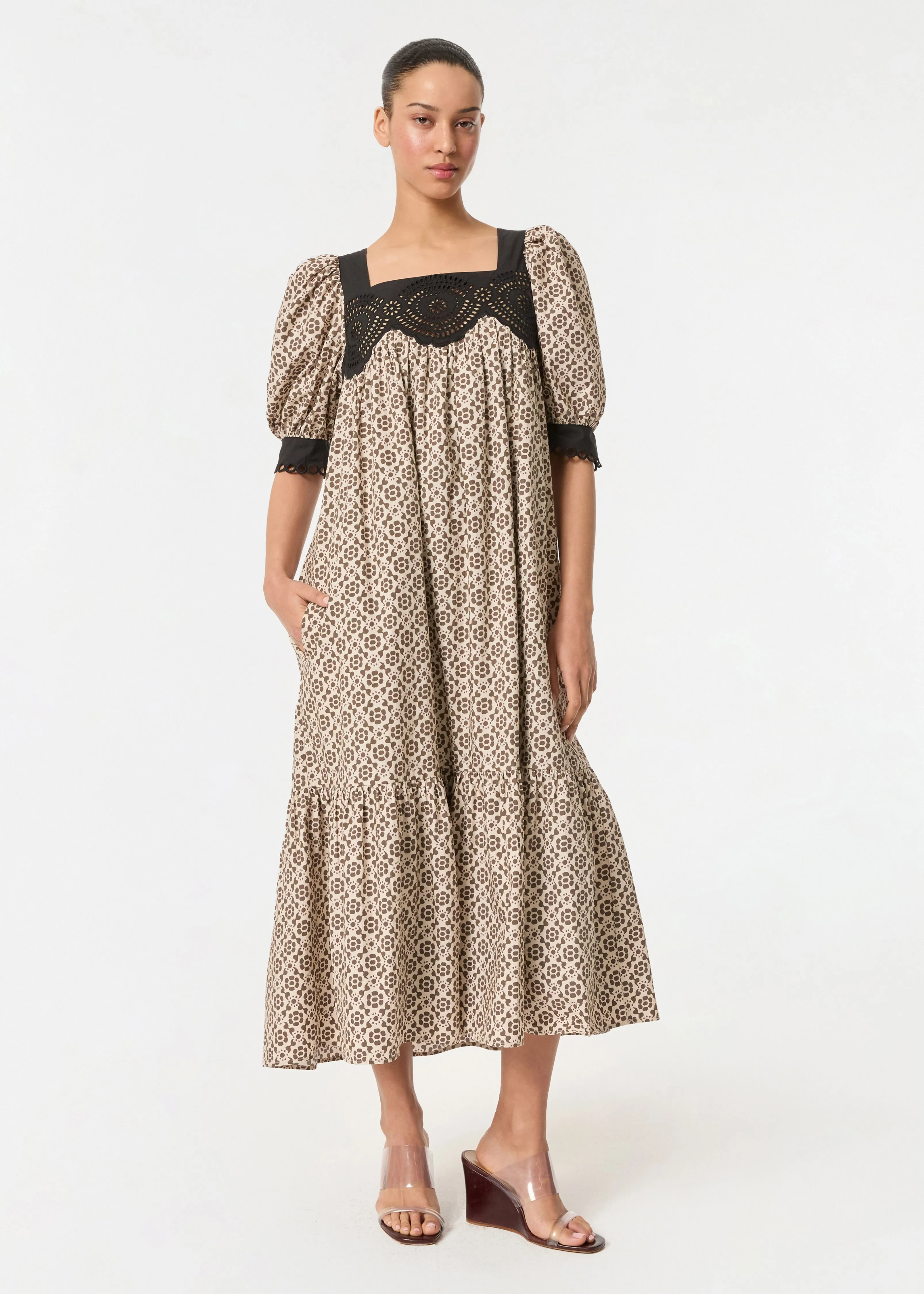 Saya Dress | Kalahari Floral Eyelet sold by Rhode